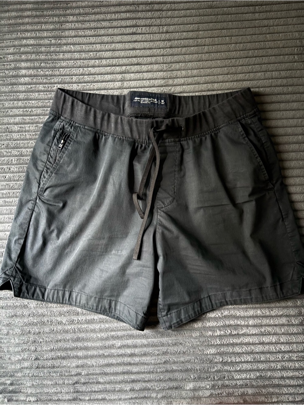 Men's Abercrombie and Fitch Black Drawstring Shorts